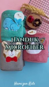 Handuk Mandi Bayi Lembut Karakter Lucu / Handuk Anak Microfiber 50 x 100