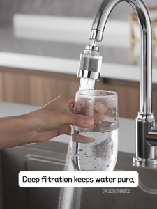 316L Stainless Steel Filter Nozzle For Kitchen Faucet Brass Fitting Reusable Filter-Free Replacement Remove Chlorine Sand Washable & Removable 360° Rotatable