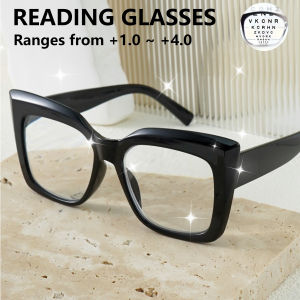 Fashionable Cat Eye Reading Glasses for Women Men Large Frame Presbyopia Eyewear for Home Travel Party
