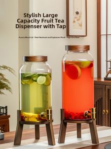 CRISTALGLASS | Aesthetic Outdoor Glass Cold Water Dispenser with Tap Heat Resistant