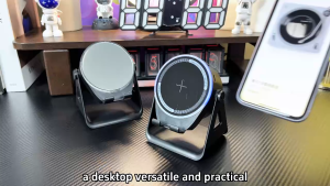Portable Induction Speaker with Phone Stand Bluetooth 5.3 Wireless Speaker 9D Surround Sound Mobile Phone Tablet Holder Desk Speaker