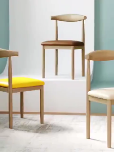 IronRoot Nordic Ergonomic Dining Chair Study Chair Arm Backrest Chair Armchair Wooden Accent Chair Wooden Texture Office Chair