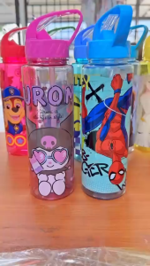✅KL READY STOCK 450ML / 600ML Kids Water Bottle Drinking STRAW Bottle Frozen Pony Spiderman Avengers