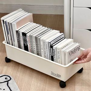 Mobile Office Desk underneath Storage Rack Bag Holder Wheel Equipped Small Cart Multi Layer File Document Organizer