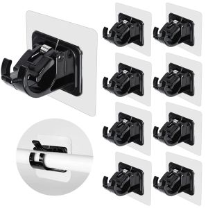 4/10Pcs Curtain Rod Bracket No Drilling Self Adhesive Curtain Rod Holder Hooks Hangers for Bathroom Kitchen Home Bathroom & Hotel Use