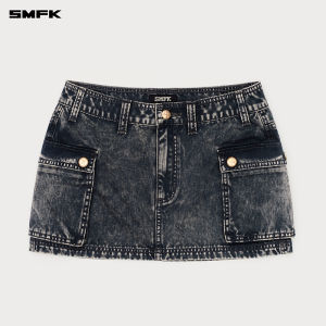 SMFK | Hunting Work Style Retro Distressed High Waist Hip-Hugging Skirt