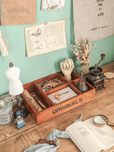 ceras men | Vintage Wooden Desktop Organizer