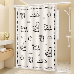 WEILAISHI | Waterproof Mildew-Resistant No-Drill Bathroom Curtain