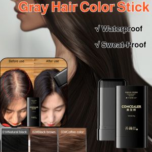 Waterproof Sweat-Proof Hair Dye Stick Pure Plant Formula Instant White Hair Coverage Long-Lasting Hair Dye Comb to Hide Bald Edges