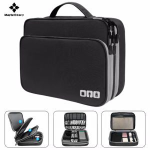 Multi Layer Cable Storage Bag Portable Electronic Accessories OrganizerTravel Waterproof USB Data Line Charger Cable Organizer