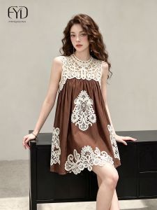 Hollow Out Sleeveless Stylish Unique Aging-Reducing High-Quality Women Dress