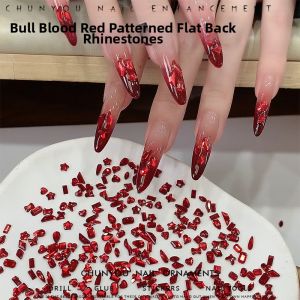CHUNYOU | Red Durable Water Wash-Resistant Manicure Gemstone