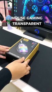 Mouse Wireless Gaming Transparan RGB Divipard Q19 Rechargeable Transparent Mouse untuk Komputer Laptop