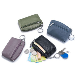First Layer Cowhide Shell Zipper Small Wallet Ladies Portable Change Storage Bag Korean Version Design