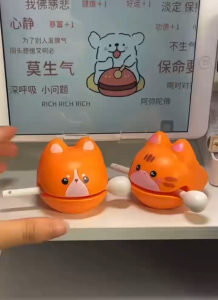 Cute Animal Tap Toy Stress Relief Fidget Toy Desk Toy for Kids & Wooden Fish - Cat & Dog Series