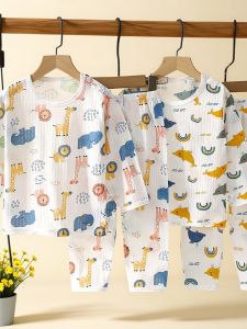 Bộ Đồ Ngủ Trẻ Em Tay Dài Cotton Nhẹ Thoáng Khí