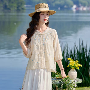 MANWUJINGLING | Summer Chinese Style Slimming Two-Piece Set