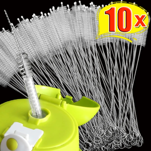 10PCS Tube Brush Set Long Handle Cleaner Tool Straw Cleaning Brush Stainless Steel Straw Cleaning Brush Baby Bottle Straw Brush for Drinking