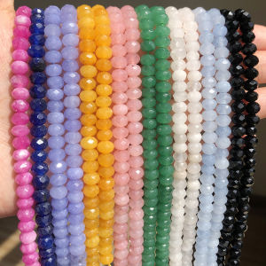 Wholesale Multicolor Faceted Agates Obyx Beads Rondelle Spacer Loose Beads for Jewelry Making DIY BraceletAccessories 15inch