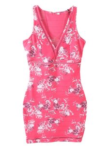 Váy Ngắn Không Tay Cổ Chữ V Thêu Ren Ôm Vừa Vặn Cho Nữ Mùa Hè NoNoEStation Polyester Spandex