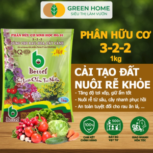 Mua 5 tặng 1 - Phân Bón Hữu Cơ Greenhome Better Bao 1kg Sinh Học Giúp Cây Khoẻ Ổn Định Sai Hoa Đậu Trái