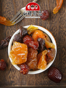 Beijing Special Red Snail Food Mixed Dried Fruit Plums Apricots Dates Snack Gift Basket Traditional Chinese Candy Treats 500g