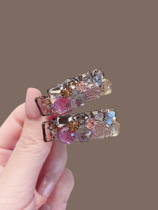 Fashionable Small Size Side Bangs Duckbill Clip Rainbow Diamond Hair Accessories Versatile Hairpins Korean Style Hair Accessories
