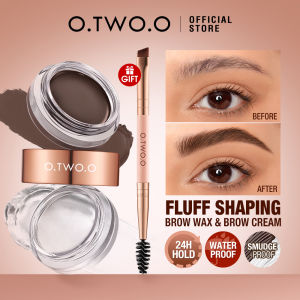 O.TWO.O 2 In 1 Eyebrow Cream& Bow Wax With Brush 3 Colors Long Lasting Waterproof Eye Brow Tint Enhancers Cosmetics Makeup