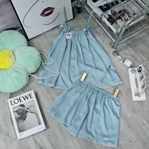 Đồ bộ ngủ 2 dây bộ đồ ngủ mặc nhà quần đùi chất lụa mềm mát CHILI