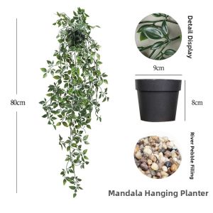Artificial Green Plant Hanging Vine Fake Flower Home Living Room Decoration Basket Decorative Hanging Plant Small Potted Plant