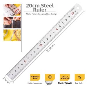 deli | Heavy-duty Stainless Steel Drawing and Measuring Ruler