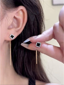 Mới 2025 Hoa Tai Tua Rua Bốn Lá Sen Thời Trang Thanh Lịch Đơn Giản Sang Trọng Cho Phụ Nữ Trang Sức Thời Trang