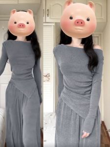 Karrar betsey | 2026 Autumn New Knitted Top and Pants Set