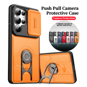 Samsung Galaxy S26Ultra Phone Case For Samsung Galaxy S26Ultra S26 S25 S25FE S24Plus S24Ultra S24 S23 Fashion Slide Camera Cover Rotating Stand Shockproof Protective Case