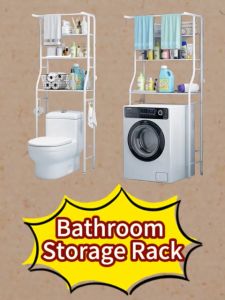 3 Layer Toilet Storage Rack Washing Machine Bathroom Organizer Shelf Rak Mesin Basuh Tandas 置物架