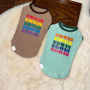 Cool Feeling Cotton Pet Vest for Cats And Dogs Rainbow Letter Teddy Bichon Reflective Logo Casual Style Pet Clothing