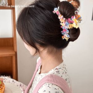 Large Size Durable Hair Clips Womens Half up Half down Shark Clip Fashionable Knitted Hair Accessories for Autumn