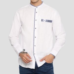 KEMEJA KOKO PRIA PANJANG TERMURAH YODHA MUSLIM BAJU KOKO MODEL TERBARU PUTIH ABU SAGE POLOS SANTRI