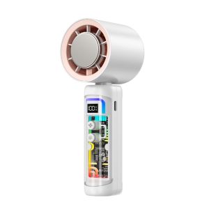 Quạt Làm Mát Không Khí Cầm Tay Công Suất Cao Pin USB 3000mAh Có Màn Hình Kỹ Thuật Số Dùng Cho Gia Đình Và Ngoài Trời