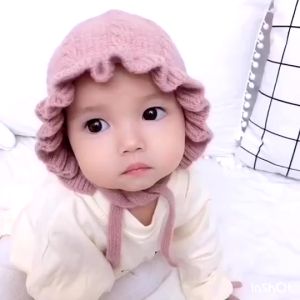 Knitted Ear Protection Infant Caps Baby Girls Hat Toddler Warm Bonnet Cute Soft Autumn Winter 6-36M