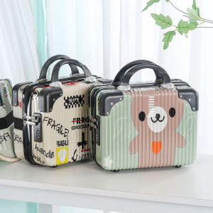 Fashionable 14-Inch Portable Luggage Cartoons Small Cute Handbag 16-Inch Makeup Case Youth Travel Bag with Phone Pocket