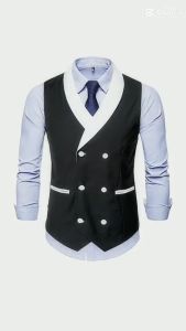 Áo Gile Áo Gile Nam Áo Cổ Vest Có 2 Túi Với 2 Màu Đen Xám Tôn Dáng Phong Cách Trẻ Trung Lịch Lãm Cho Phái Mạnh Mã H66