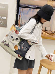 Fashionable Canvas Tote Bag Womens Shoulder Bag Commuter Bag Handbag Large Capacity Single Strap Bag Office Bag Trendy Bag