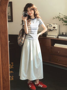 PEIZIXUAN | Comfortable Striped Summer Top and Skirt Set