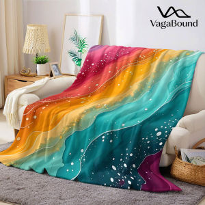 Cầu Vồng Rượu Mực Sóng Chăn Flannel Ấm Áp Mềm Mại Phong Cách Hiện Đại Polyester Ghế Trang Trí Tất Cả Các Mùa Ấm Cúng Quà Tặng Cho Halloween Giáng Sinh