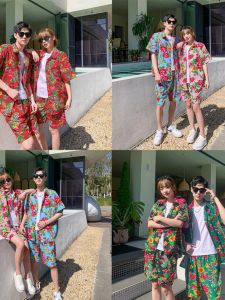 North East China เสื้อเชิ้ตแขนสั้นลายดอกไม้ขนาดใหญ่ชุดผู้ชายเสื้อผ้าประสิทธิภาพสไตล์จีน < Ne1> วัสดุ