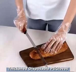 Sarung Tangan Plastik 100 Pcs Tebal Transparan Sekali Pakai Disposable Gloves | Source Project