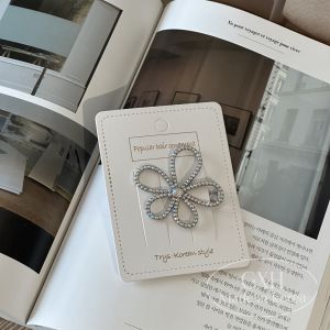 East Gate Girls Diamond Embedded Heart Frog Buckle Clip Retro Simple Personality Bangs Hair Side Clip Fashionable Hair Accessories