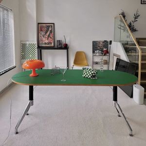 Eames Stainless Steel Household Dining Table Oval Nordic Minimalism Office Desk Conference Table Bauhaus Workbench