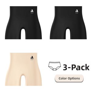 miiow | High Waist Ice Silk Seamless Womens Safety Pants Anti-Light Walking Three-In-One Bottoming Trousers Non-Rolling Edge